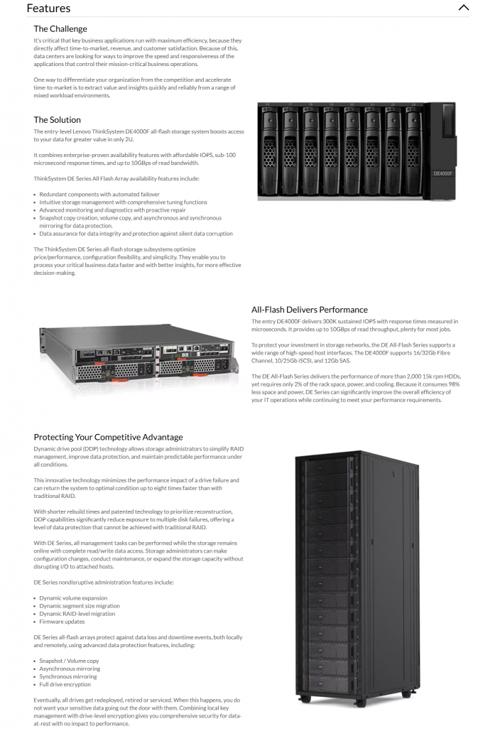 DE4000F 2U Rack Mount All-Flash Storage Array with Active-Active ...