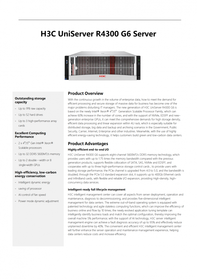 Baldwin R4300 1.5TB R4300 G6 2U Rack Server with 4 x 1G RJ45 Ports